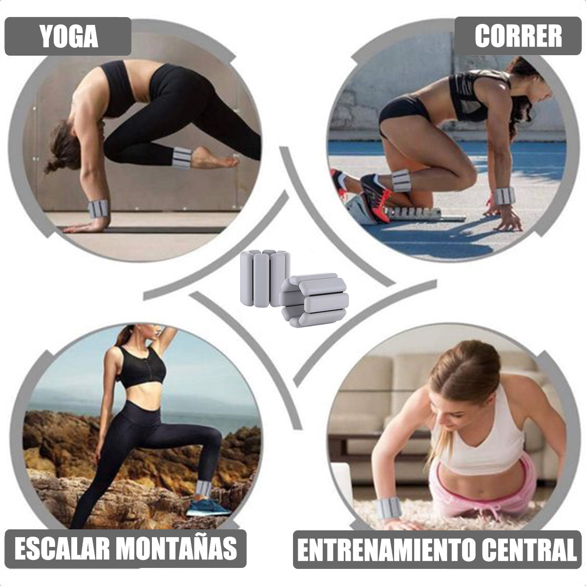 Anillos de yoga con peso para manos y pies, peso ajustable 2 unidades de 450 gr c/u