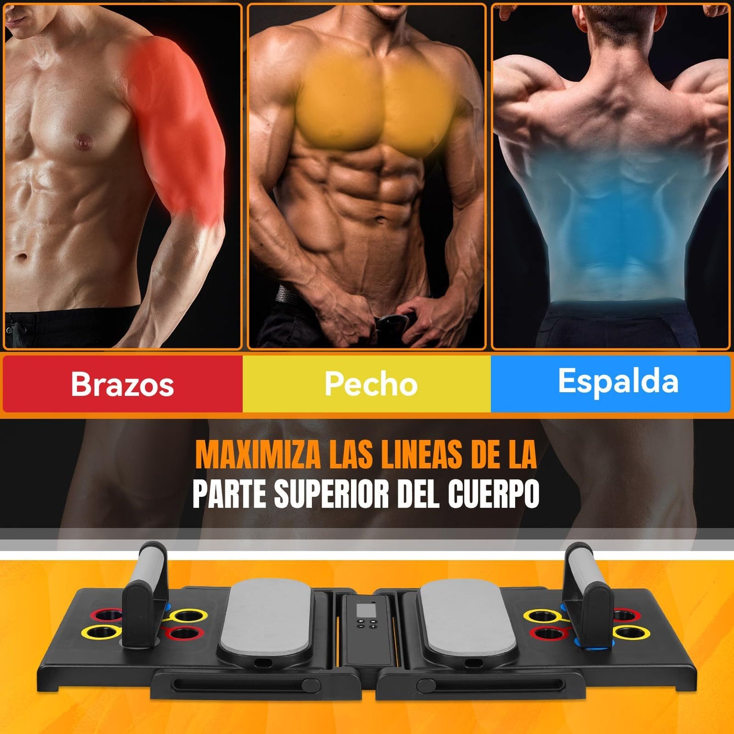 Mesa de flexión 30 en 1 con bandas de resistencia y temporizador