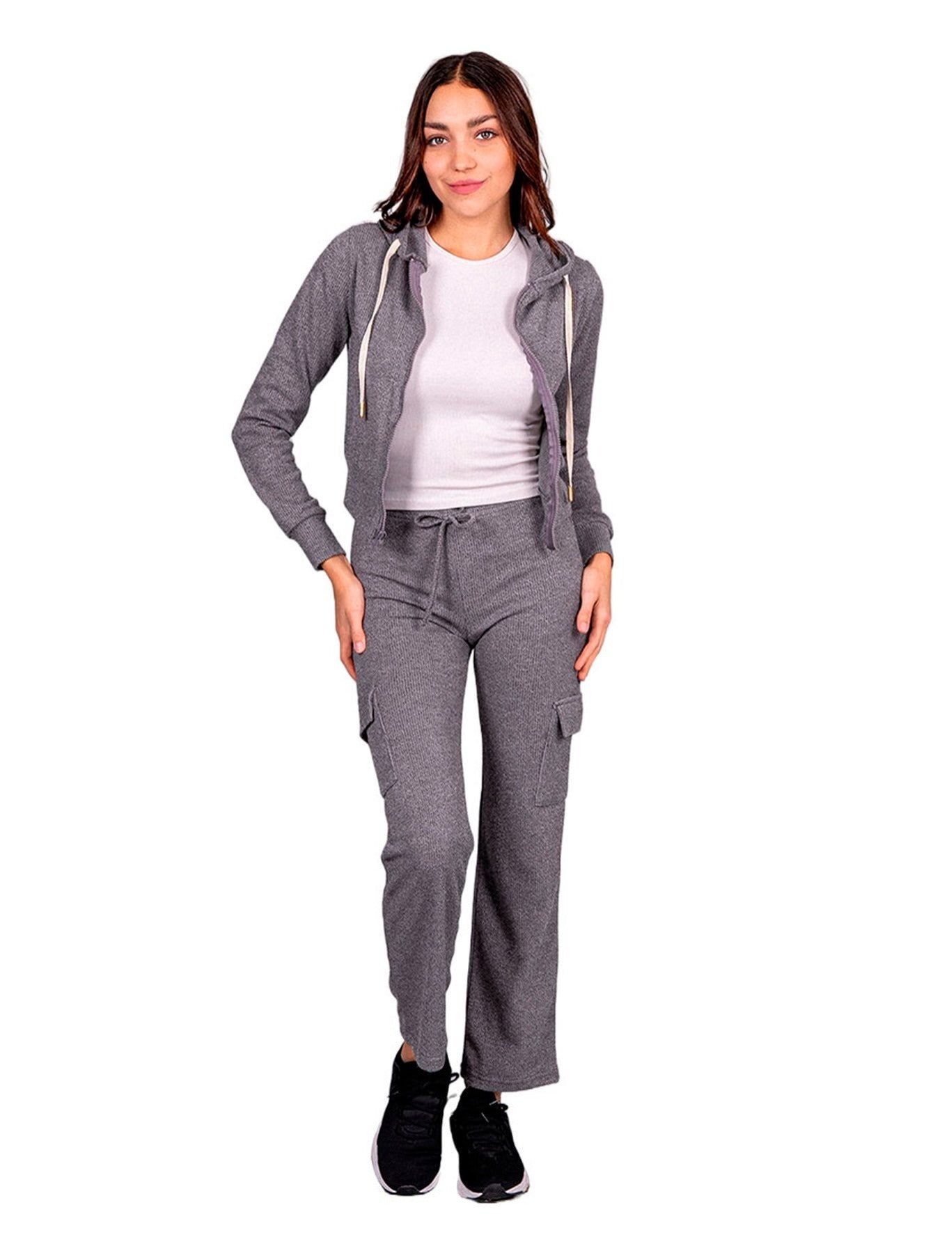 Conjunto de 2 piezas de pantalón y sudadera ultra cómodos para mujer