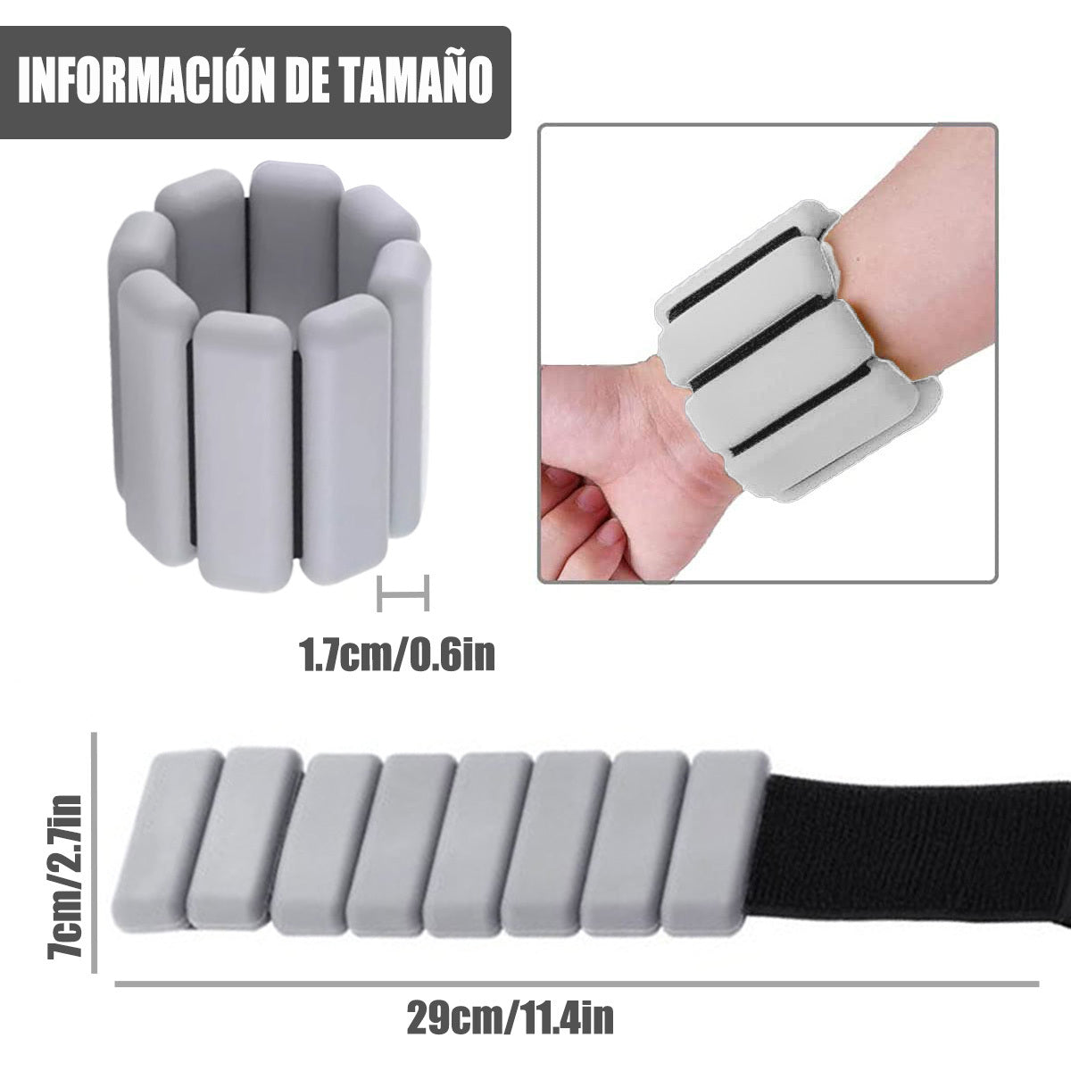 Anillos de yoga con peso para manos y pies, peso ajustable 2 unidades de 450 gr c/u