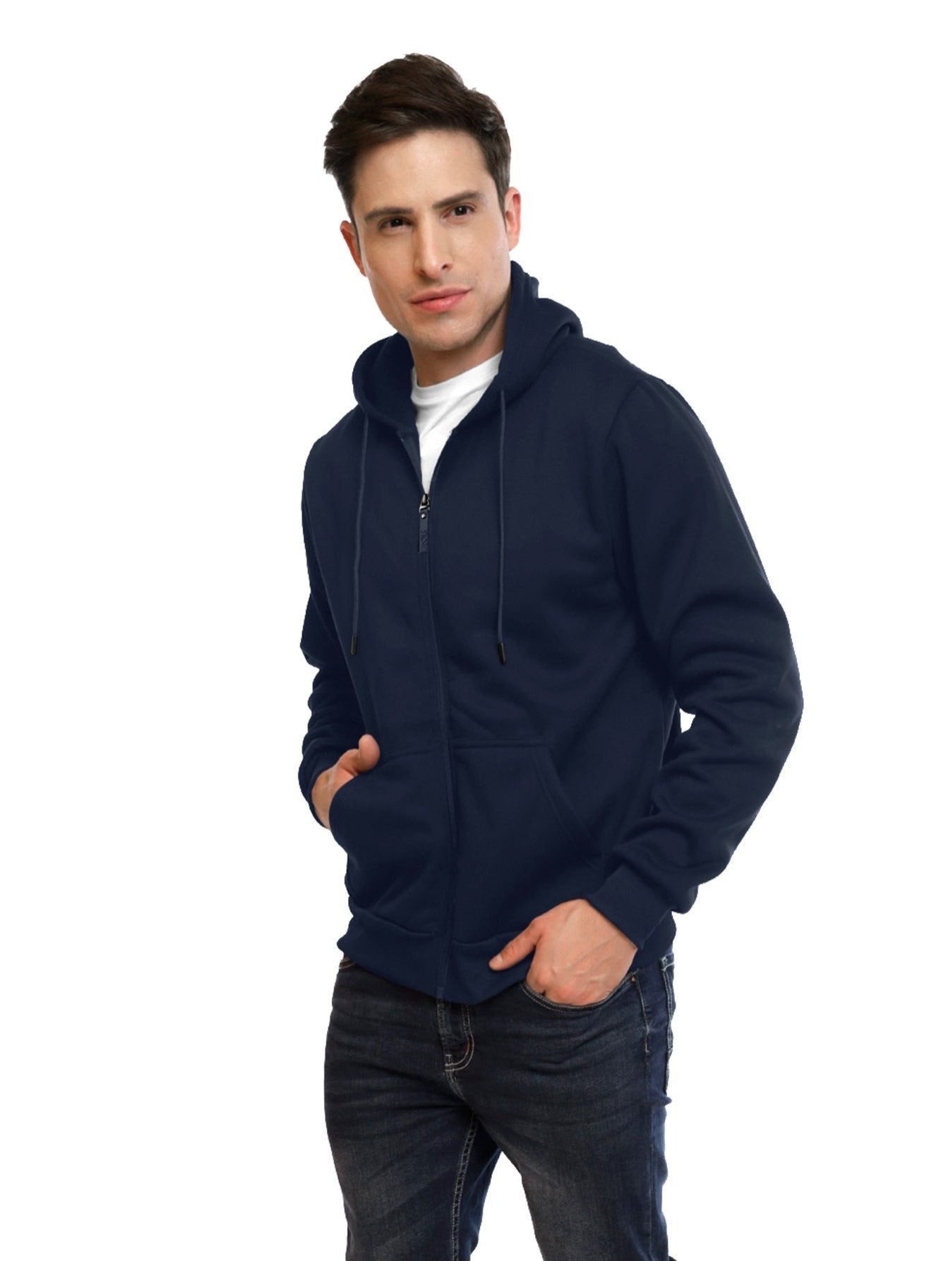 Sudadera deportiva con capucha y cremallera para hombre