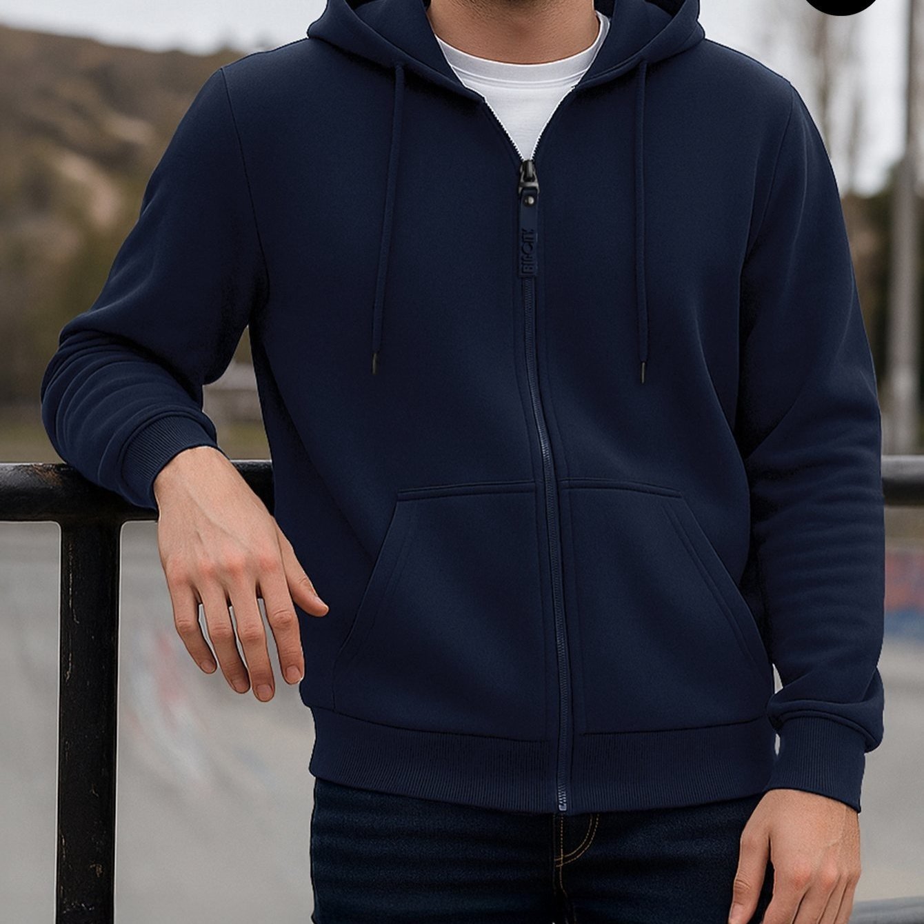 Sudadera deportiva con capucha y cremallera para hombre