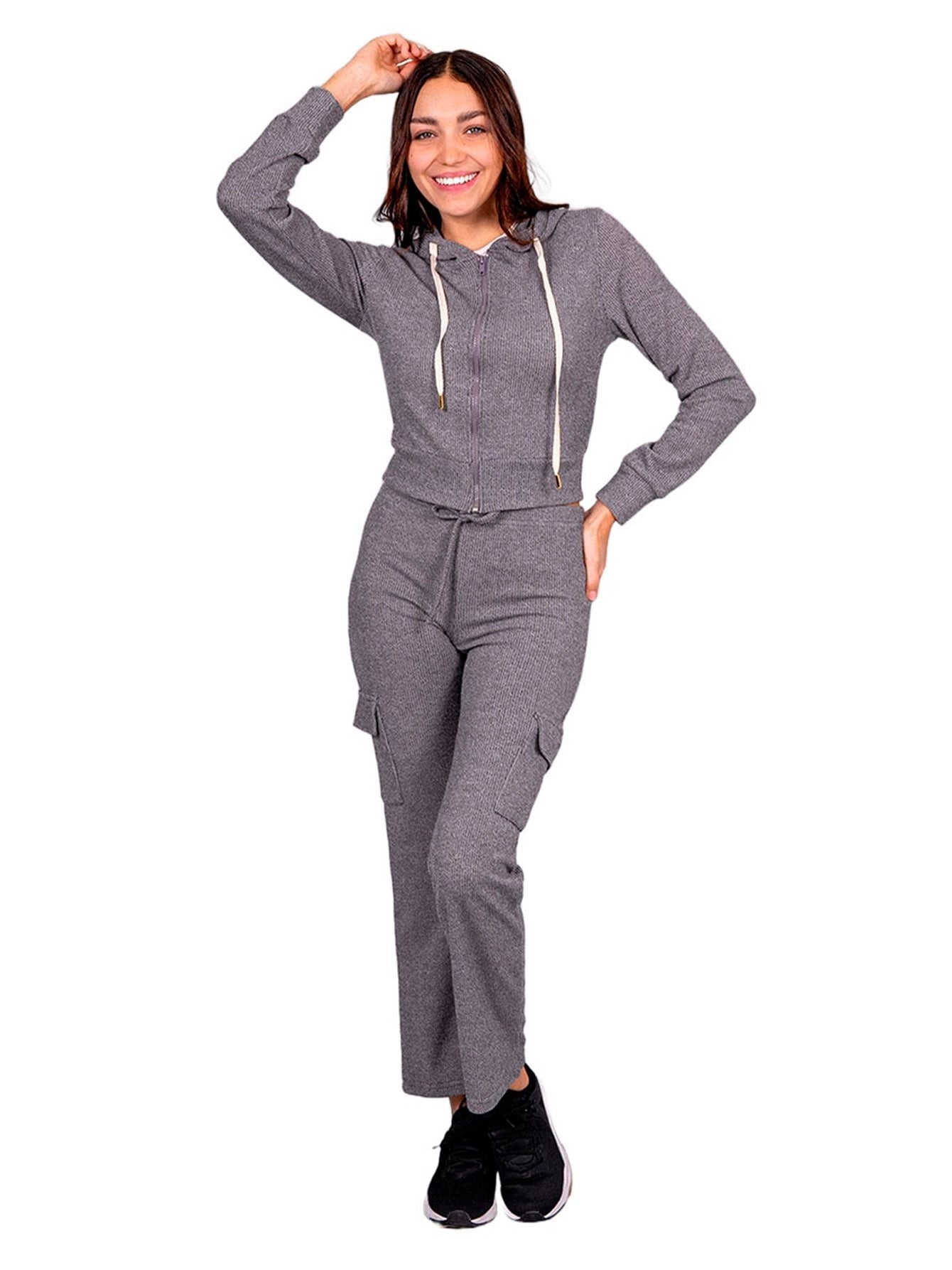 Conjunto de 2 piezas de pantalón y sudadera ultra cómodos para mujer