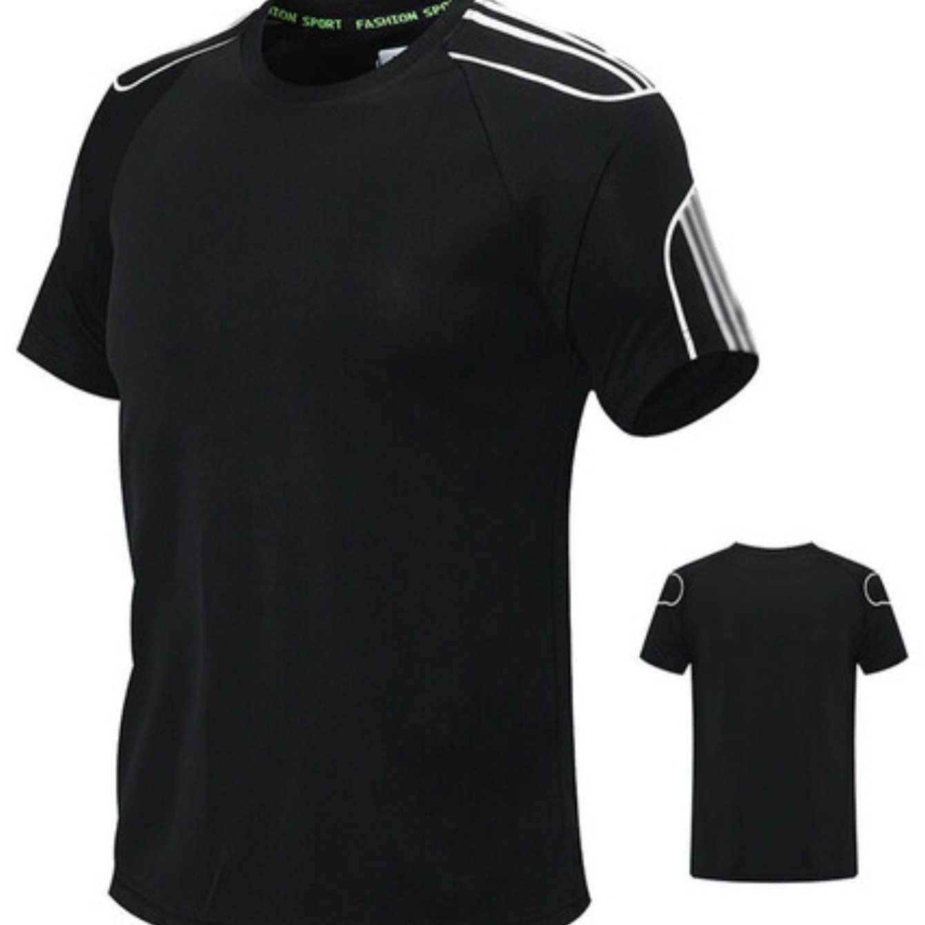 Conjunto de camiseta de manga corta para hombre, secado rápido, poliéster y cuello redondo