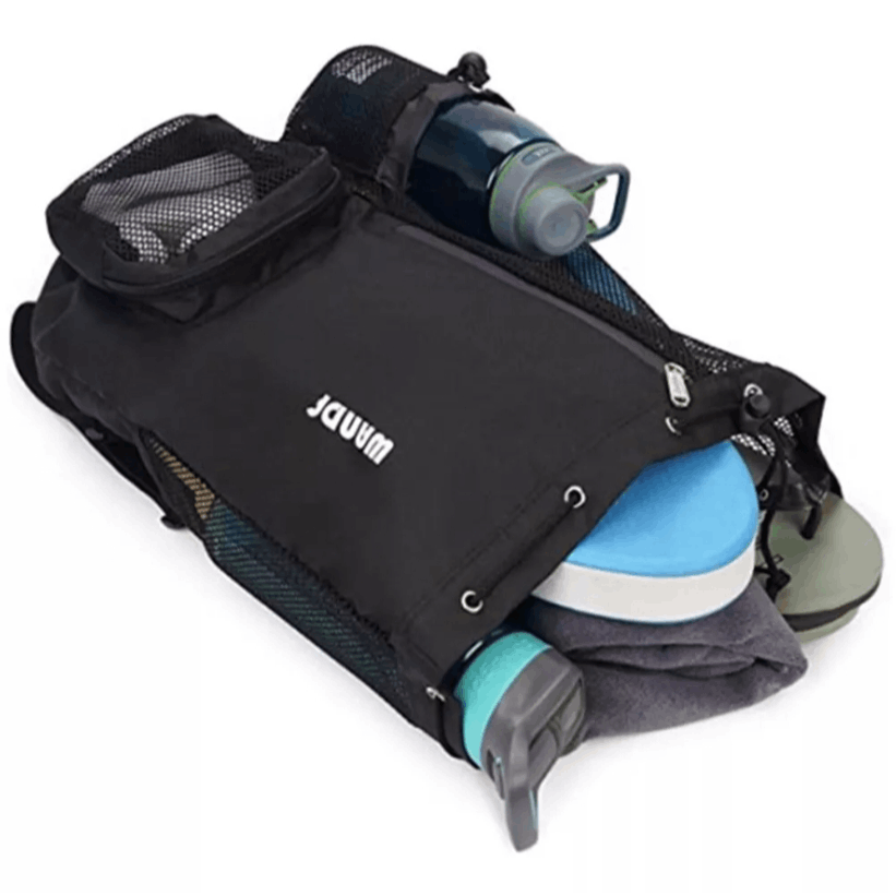 Mochila de natación con bolsa impermeable y cordón de malla