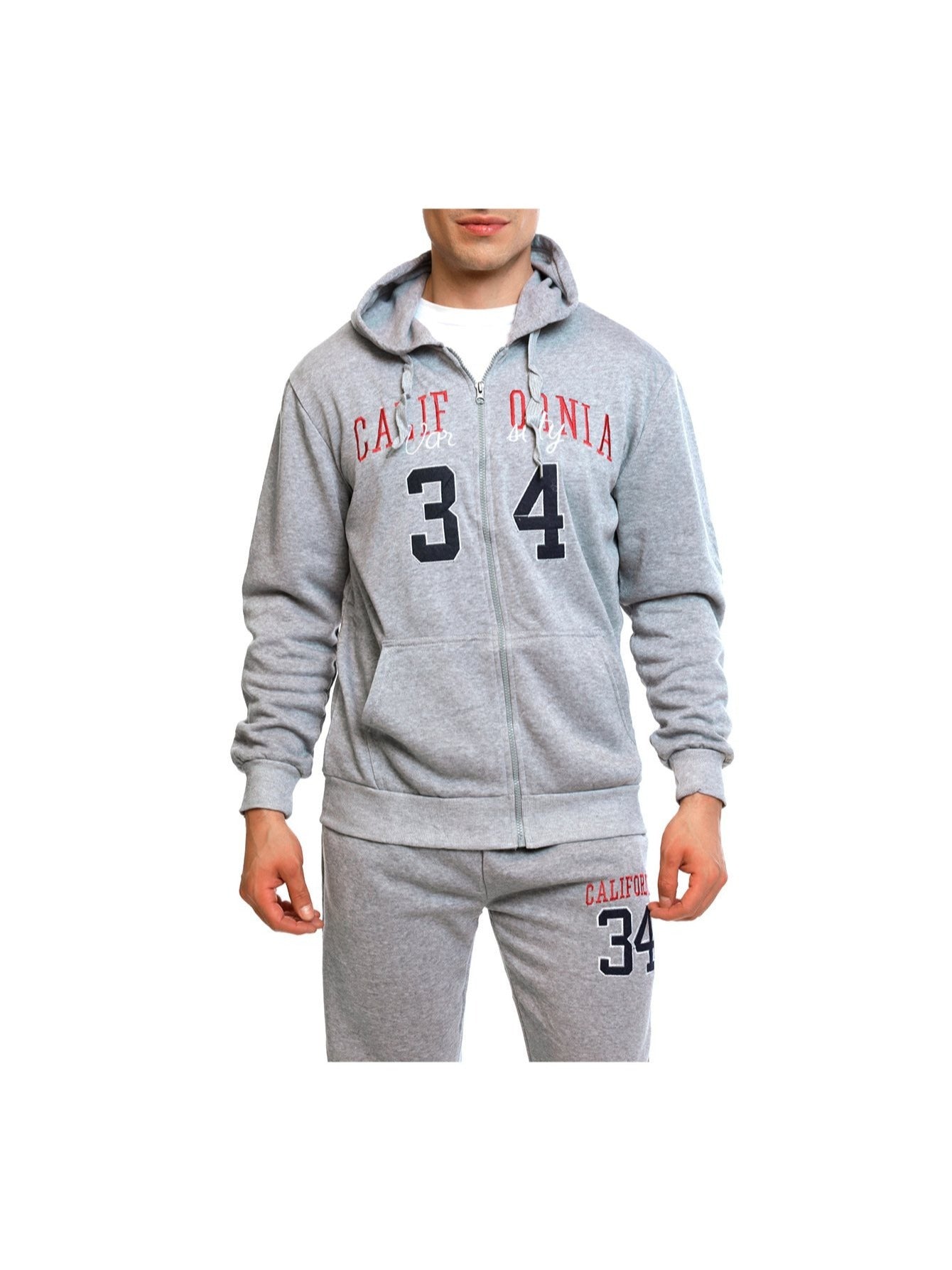 Conjunto deportivo de pantalón polar y sudadera con capucha para hombre