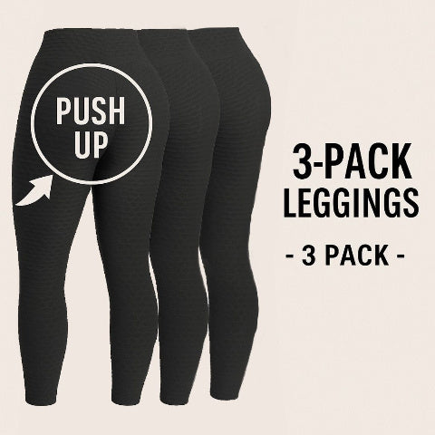 Pack de 3 Leggings Push Up con Textura de Panal