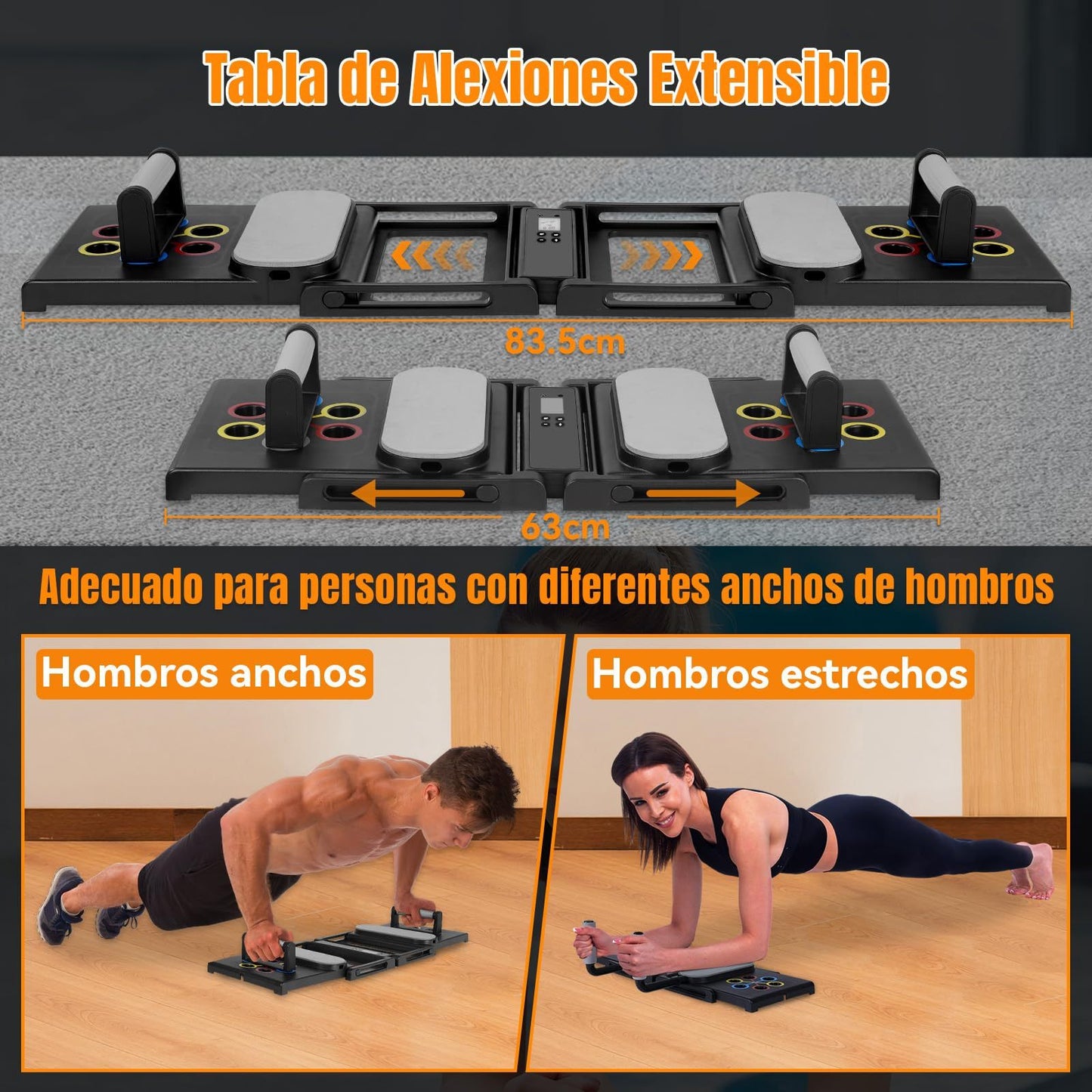 Mesa de flexión 30 en 1 con bandas de resistencia y temporizador
