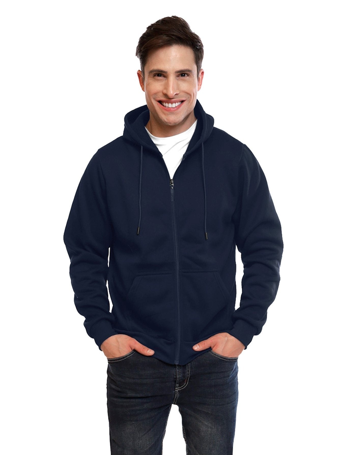 Sudadera deportiva con capucha y cremallera para hombre