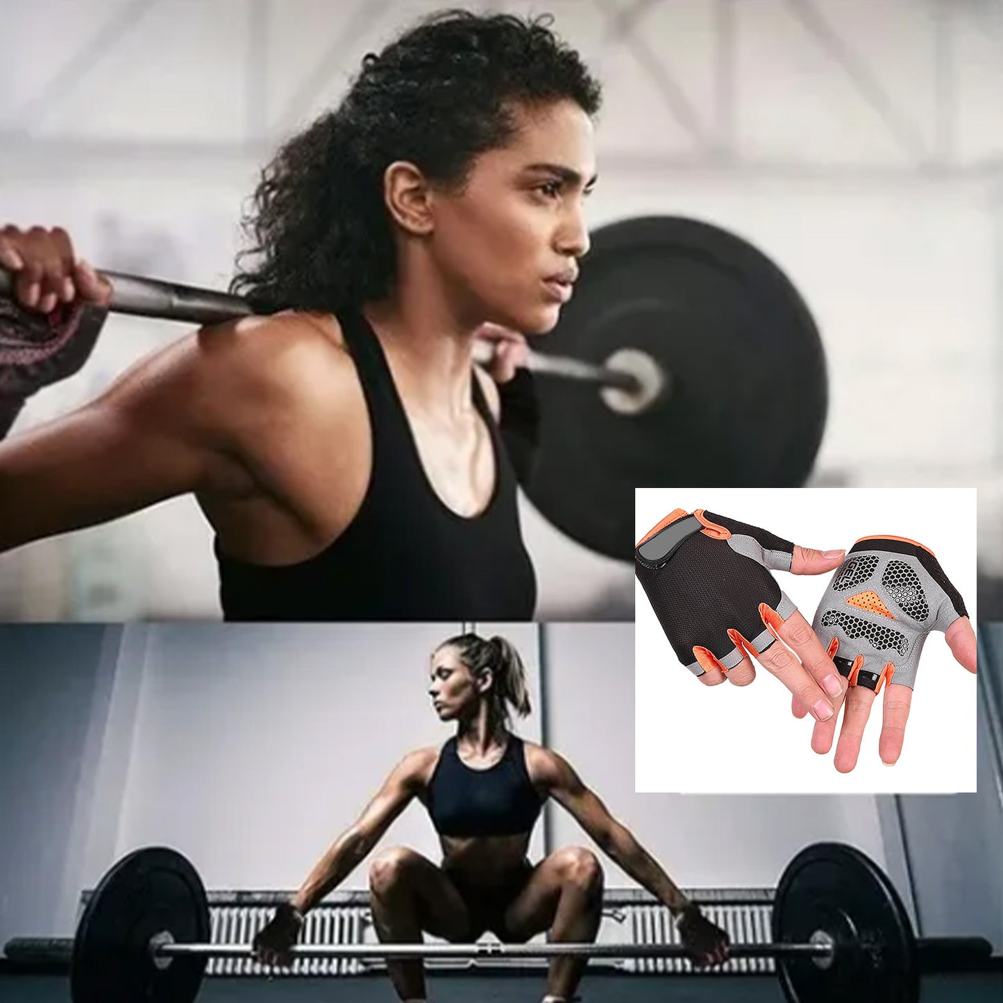 Guantes antideslizantes unisex para levantamiento de pesas, ciclismo, fitness a medio dedo