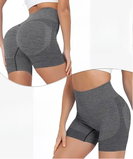 Women's elastic waist space print sports shorts
