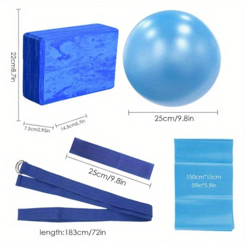 Juego de 5 equipos de yoga que incluye pelota y bloques de yoga