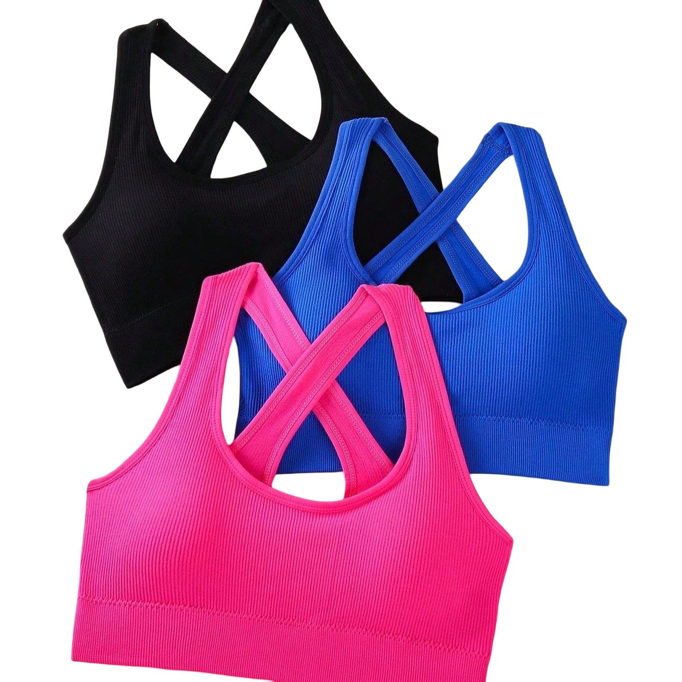 3-Pack Seamless Sports Bras for Women