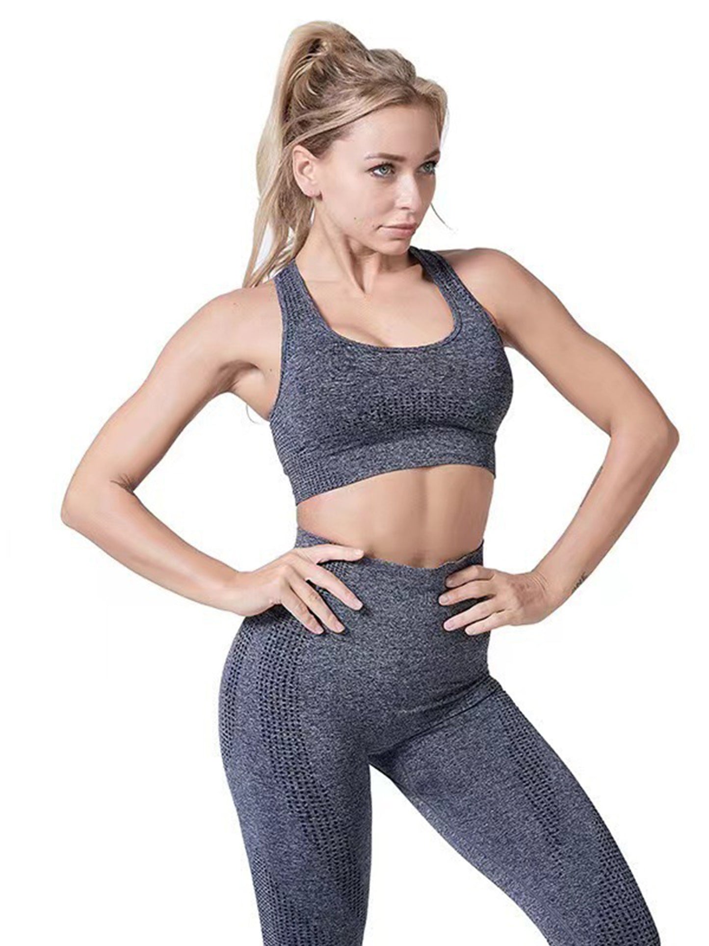 Conjunto de 2 piezas de yoga para mujer, ajustado y adelgazante