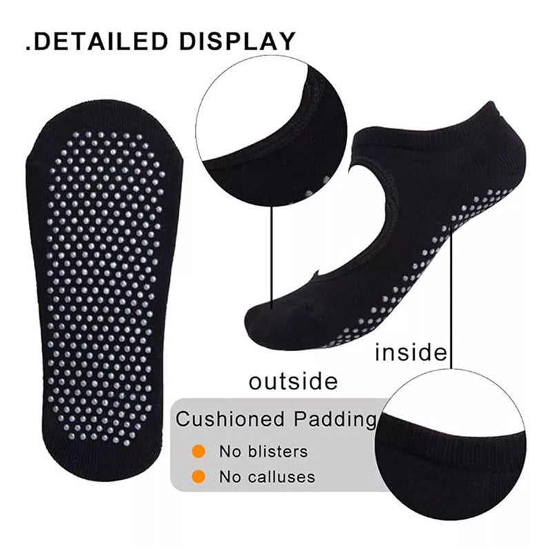 5 pares de calcetines de yoga antideslizantes para mujer