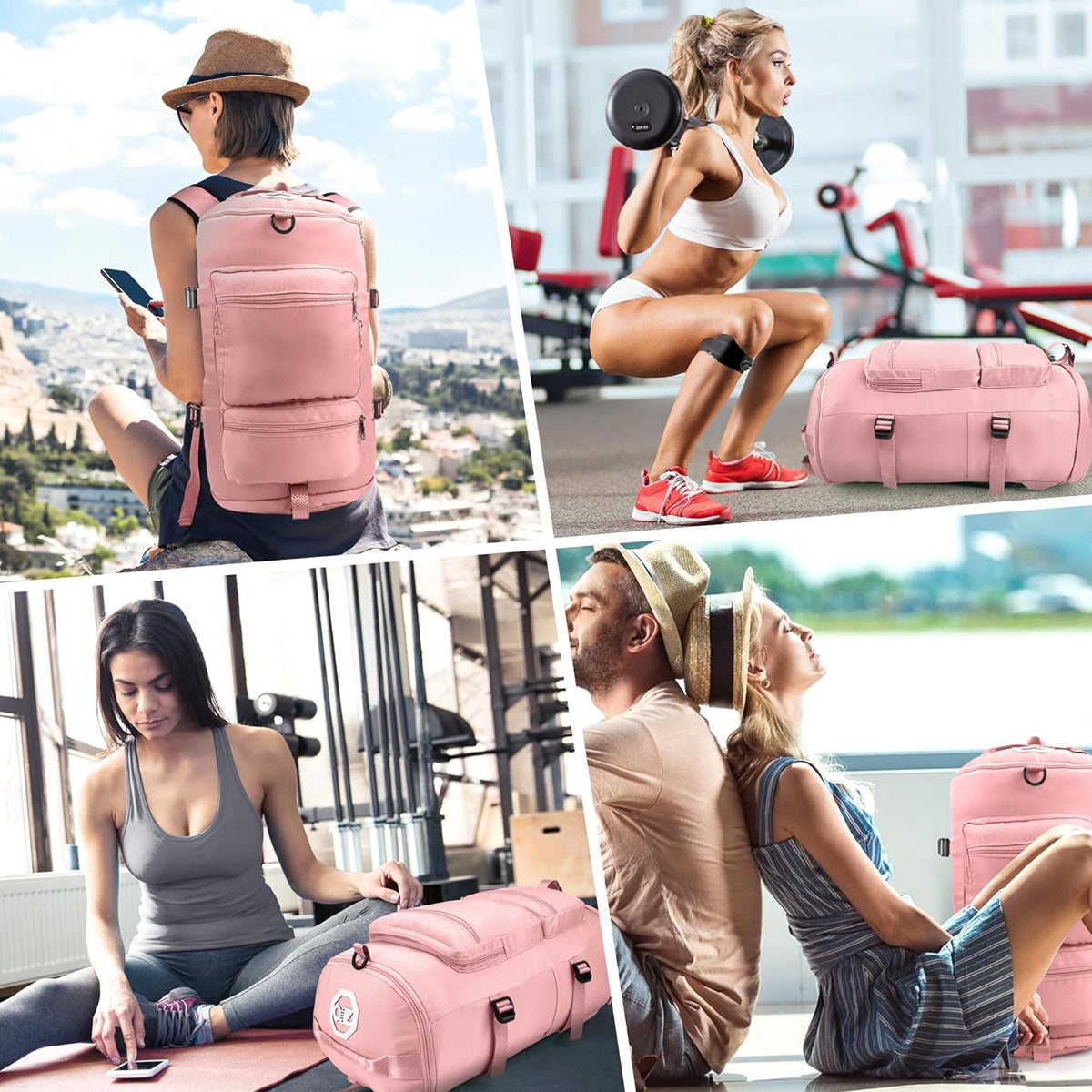 Large-capacity gym bag with dry and wet separation