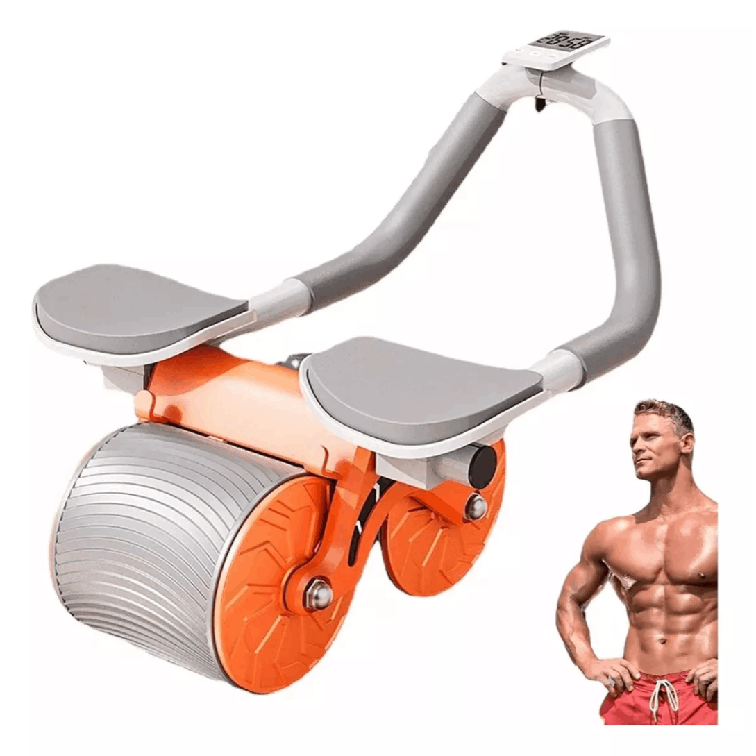 Rueda abdominal automática con rebote y soporte para codos