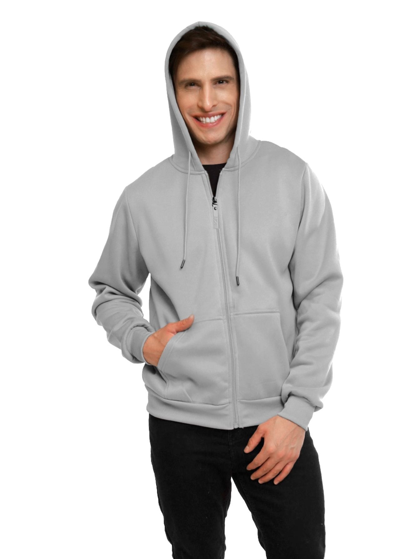Sudadera deportiva con capucha y cremallera para hombre
