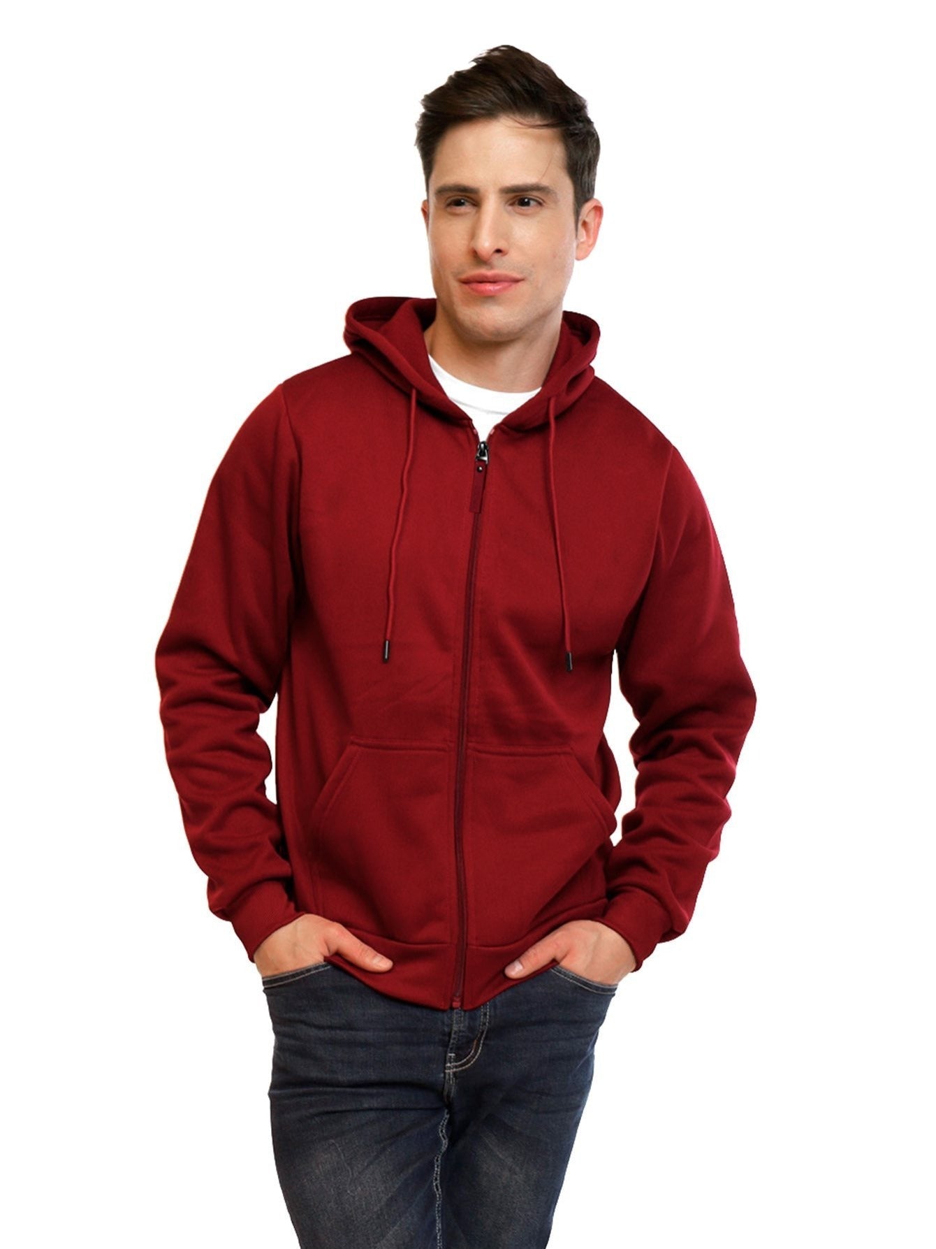 Sudadera deportiva con capucha y cremallera para hombre