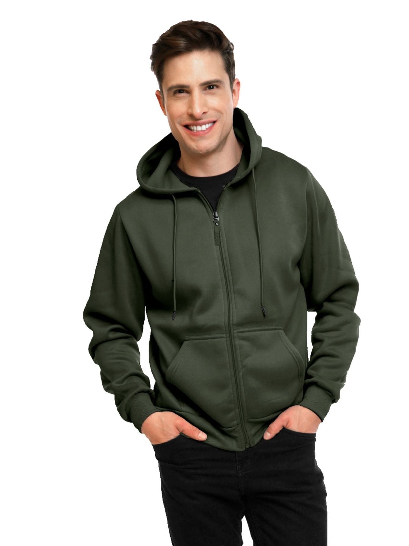 Sudadera deportiva con capucha y cremallera para hombre