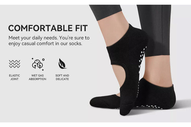 5 pares de calcetines de yoga antideslizantes para mujer