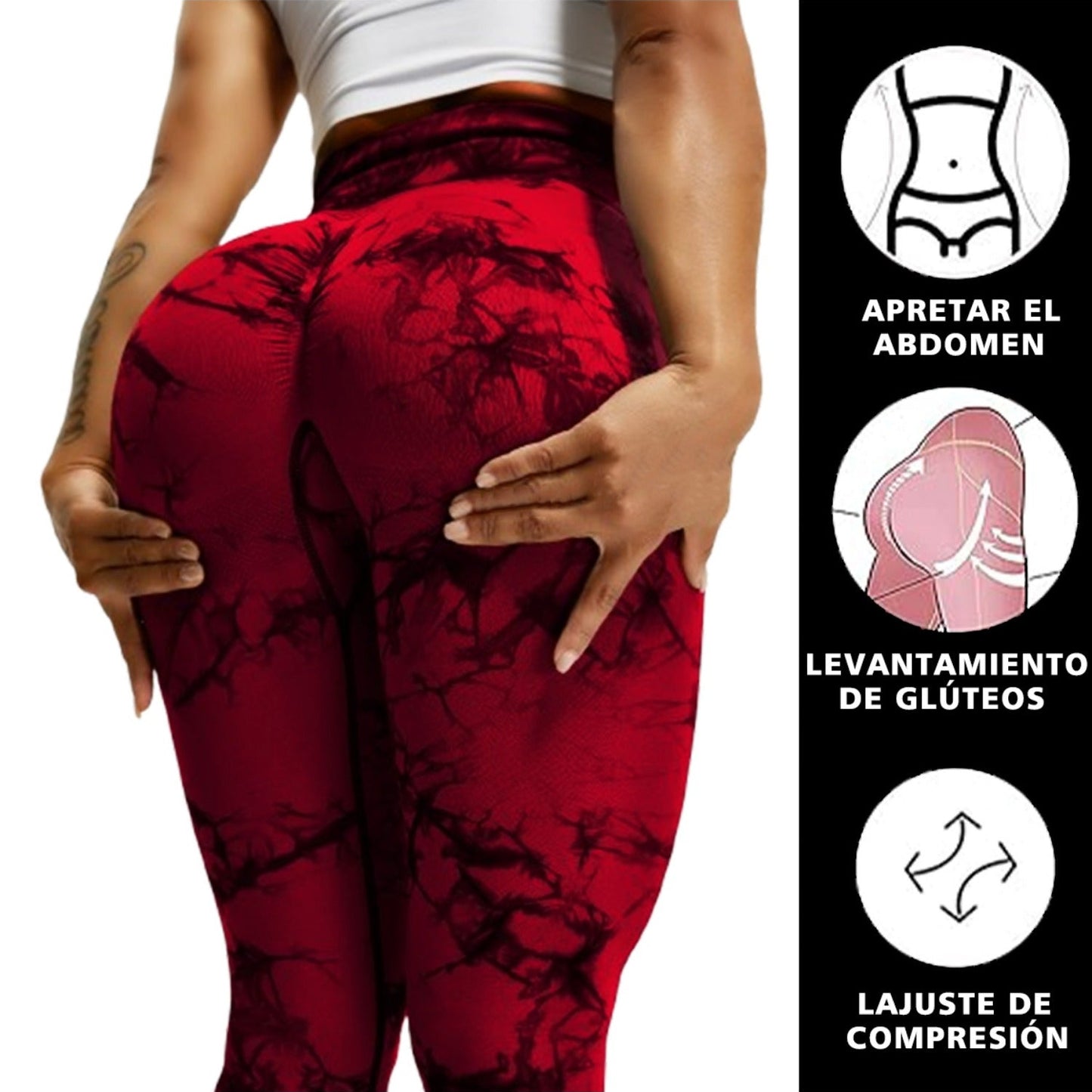 Tie-Dye Leggings, High Waist, Seamless, Moisture Wicking