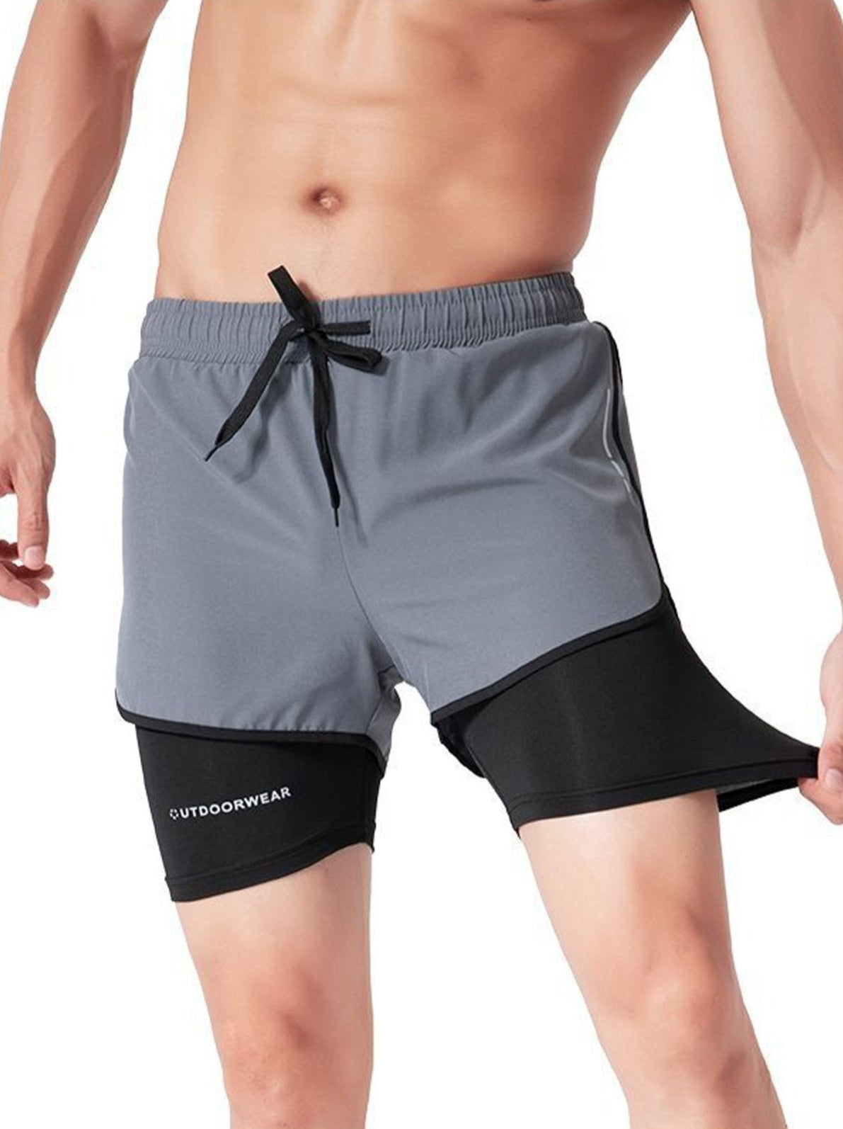 Men's 2-in-1 double-layer sports shorts