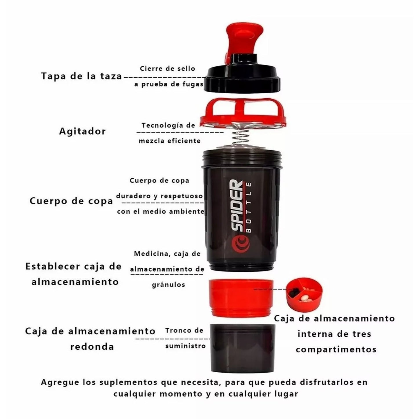 16 oz. Protein Shaker Bottle with Shake Ball