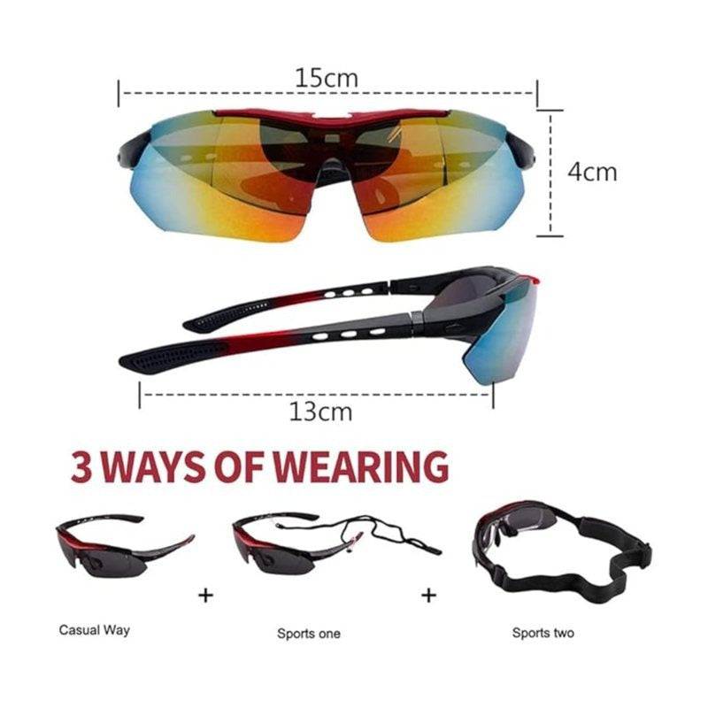 Gafas de sol deportivas polarizadas unisex, con 5 lentes intercambiables