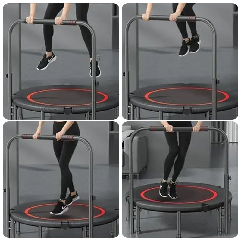 Trampolín deportivo con asa ajustable para fitness aeróbico y volteretas