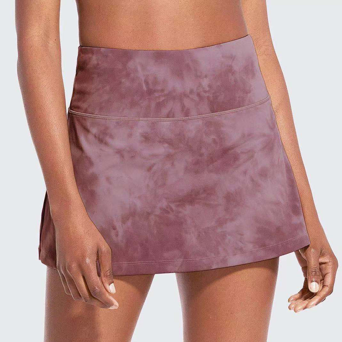Falda shorts de cintura alta con bolsillos para mujer