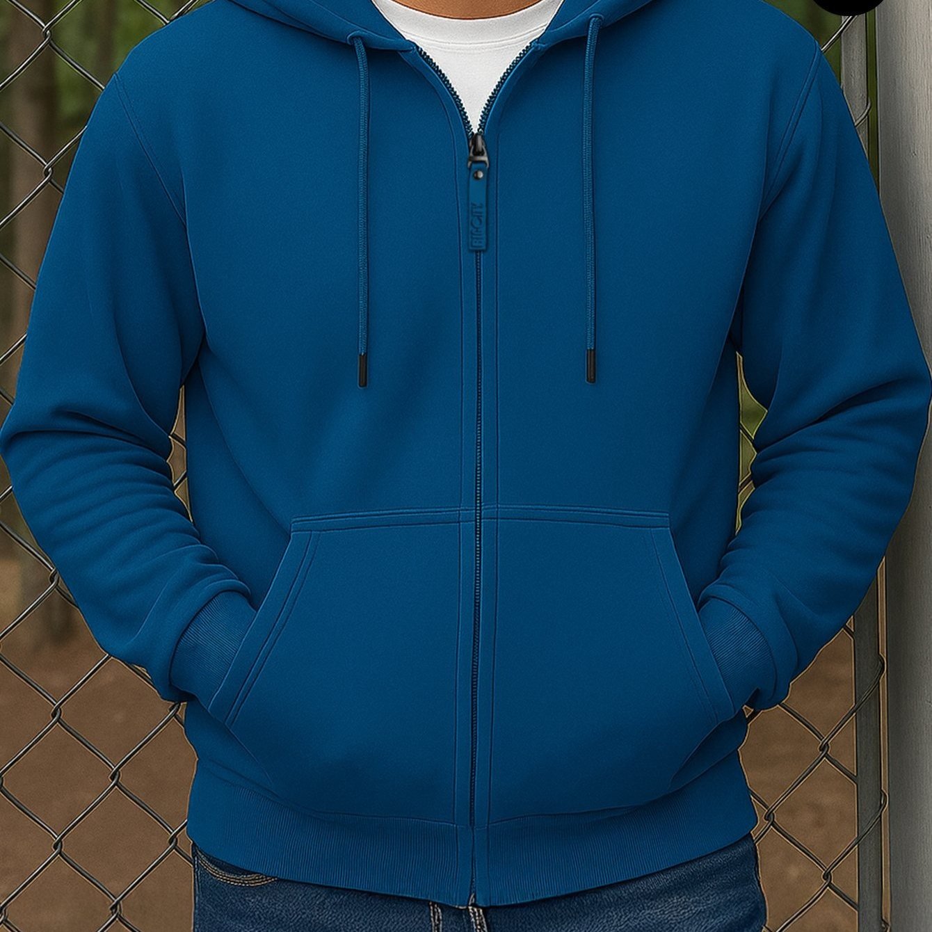 Sudadera deportiva con capucha y cremallera para hombre