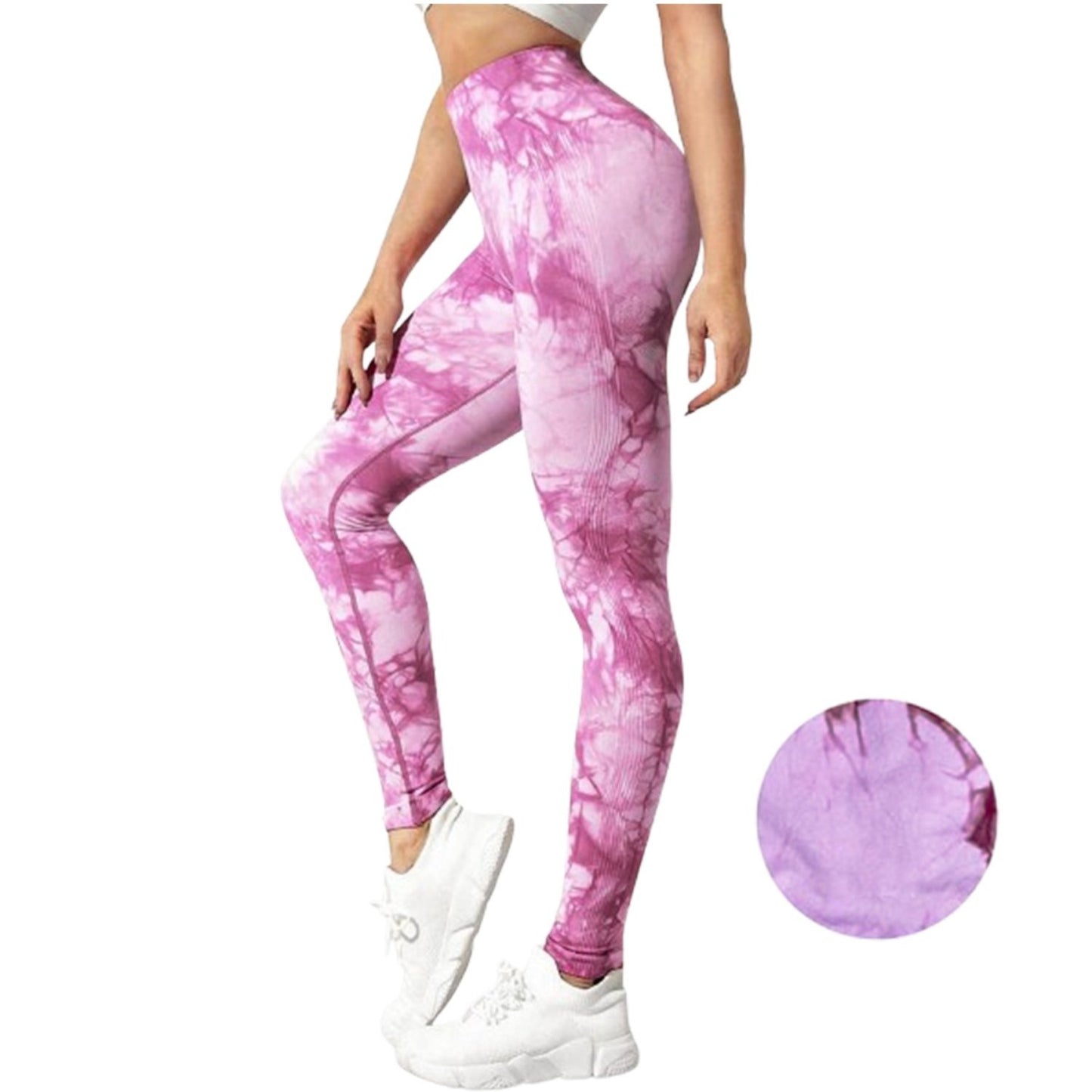 Tie-Dye Leggings, High Waist, Seamless, Moisture Wicking