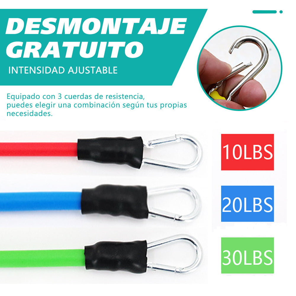 Bandas de resistencia, equipo de entrenamiento de piernas y glúteos con muñequeras