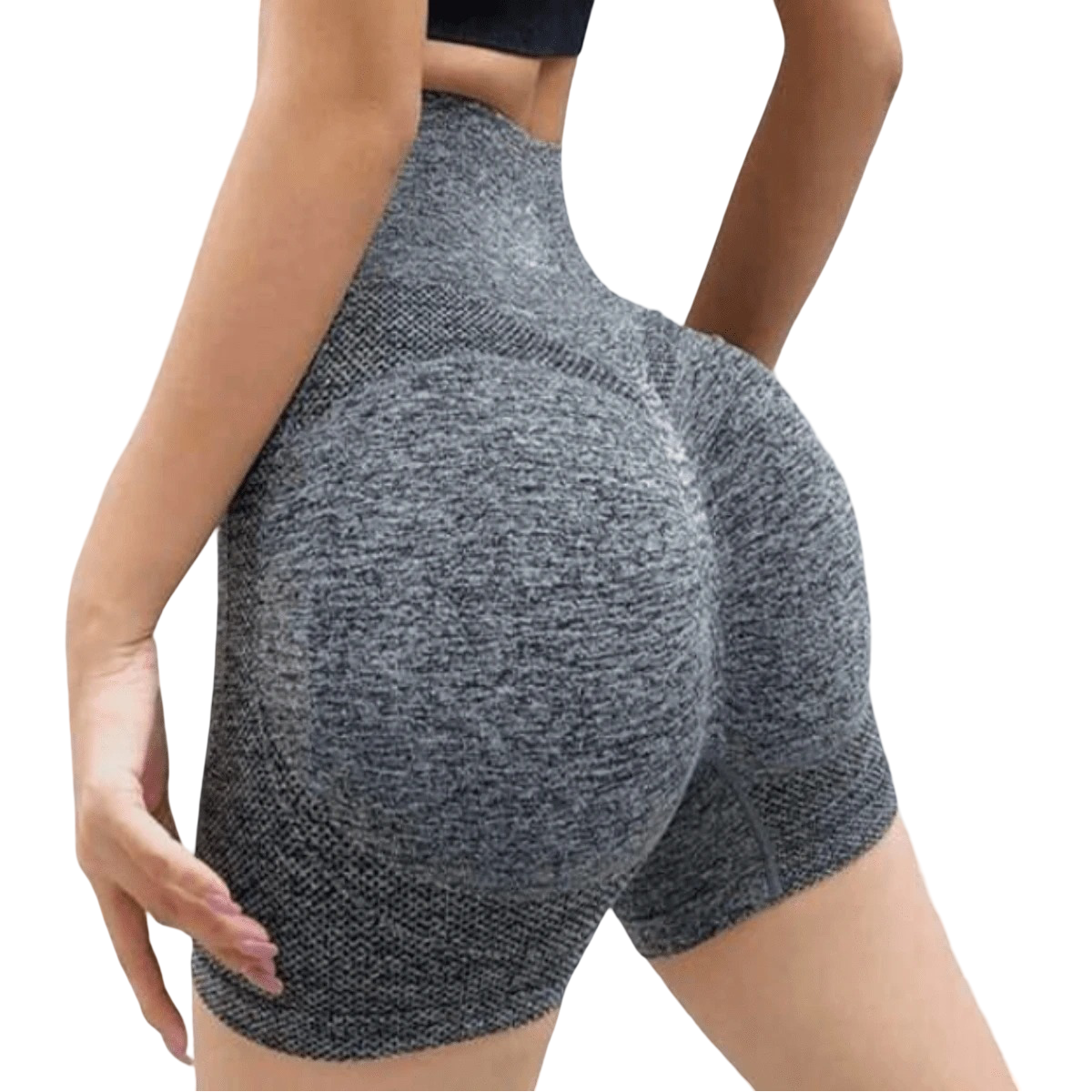 Women's elastic waist space print sports shorts