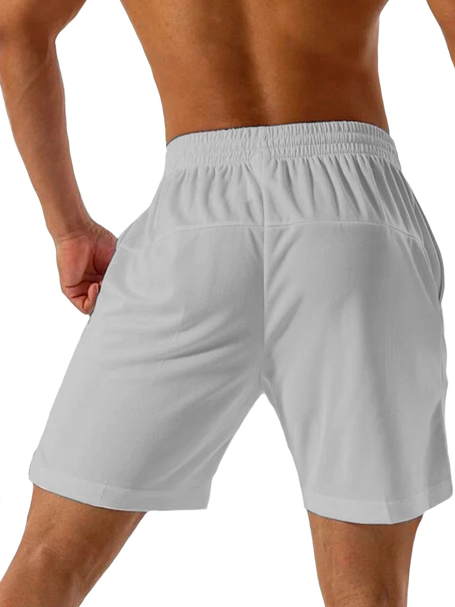 Bermudas para hombre informales con bolsillos laterales y cordón
