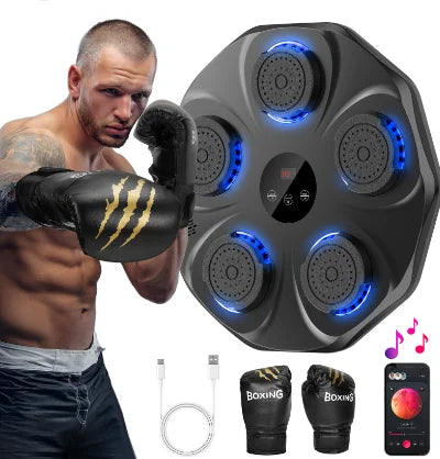 Boxing machine with gloves included and music