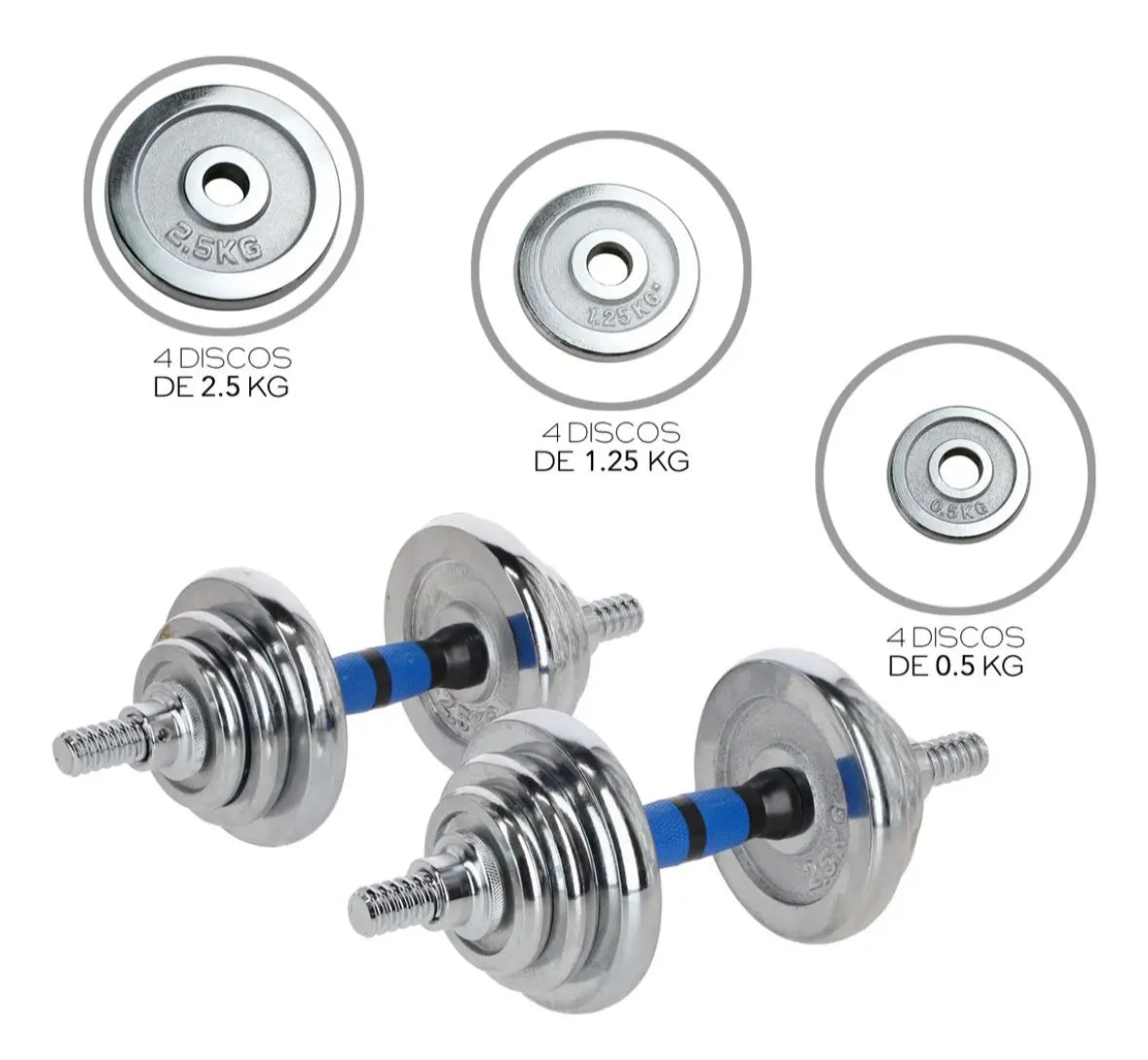 Adjustable dumbbell set with barbell and 20kg weight plates