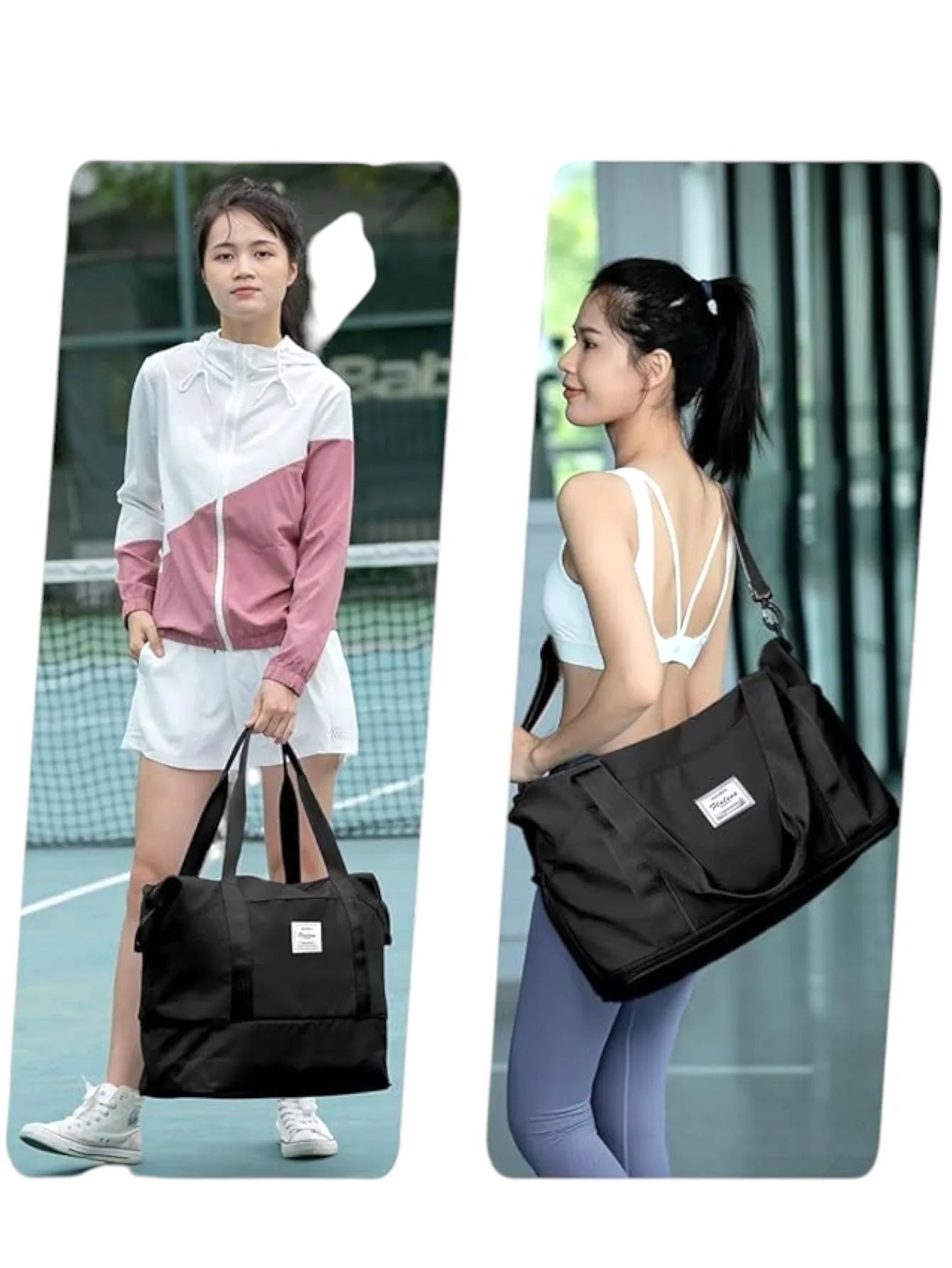 Large capacity sports bag expandable up to 10 cm more