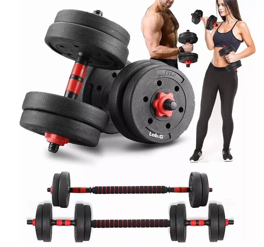 3 in 1 Adjustable Dumbbell and Straight Barbell Weights 15kg
