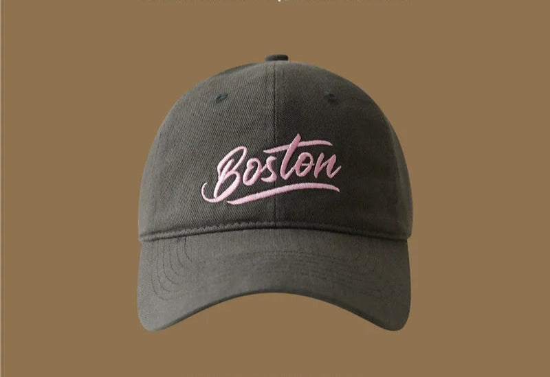 Gorra depotiva con bordado de letras, color liso, ligera, ajustable, unisex
