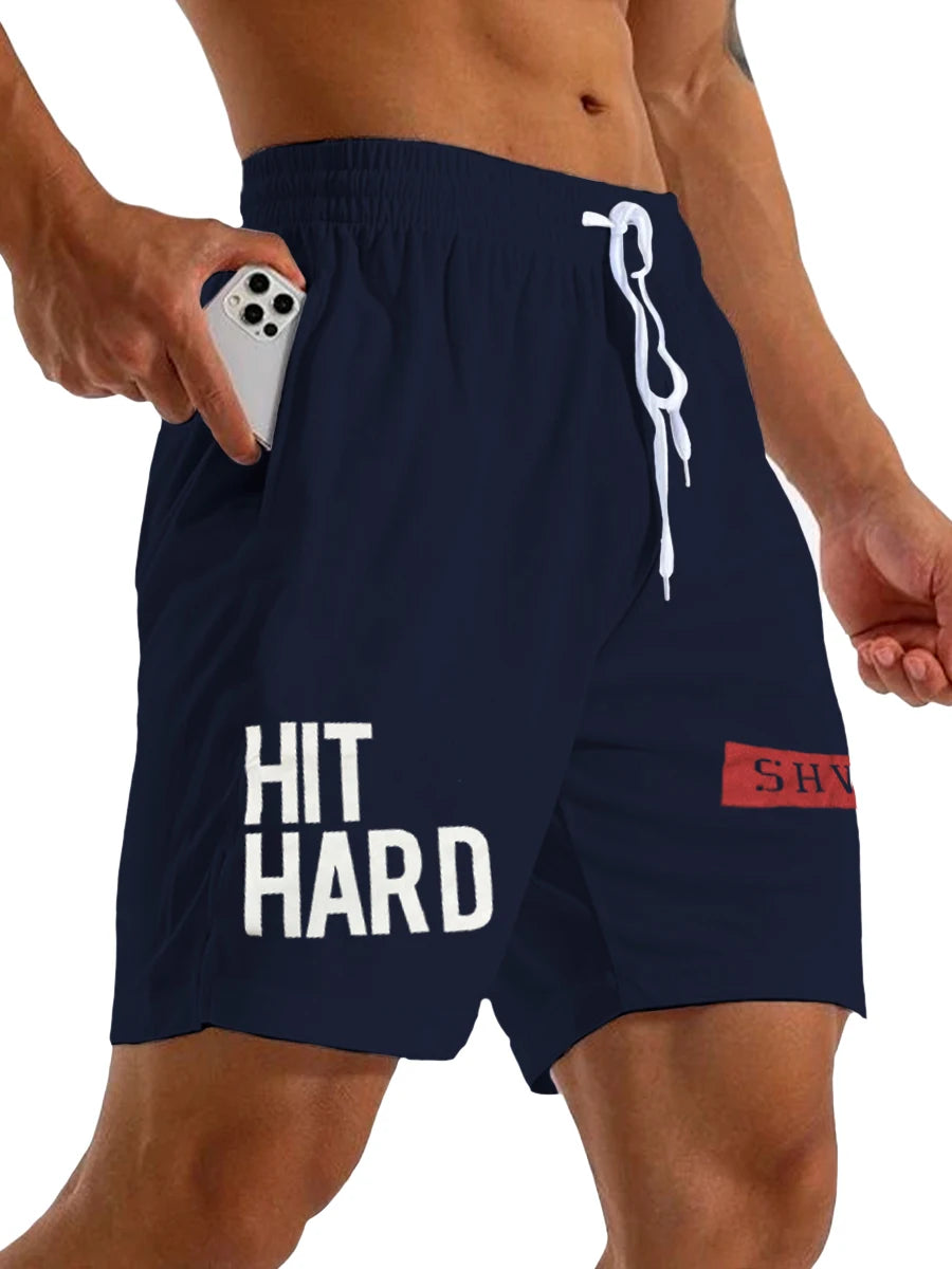 Bermudas para hombre informales con bolsillos laterales y cordón