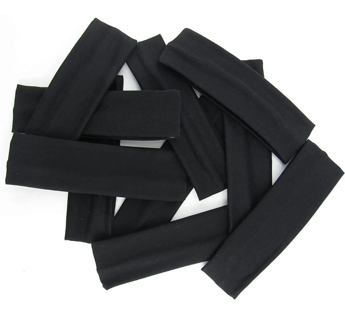 12 bandas para el cabello de algodón negro Sport Valerina diadema