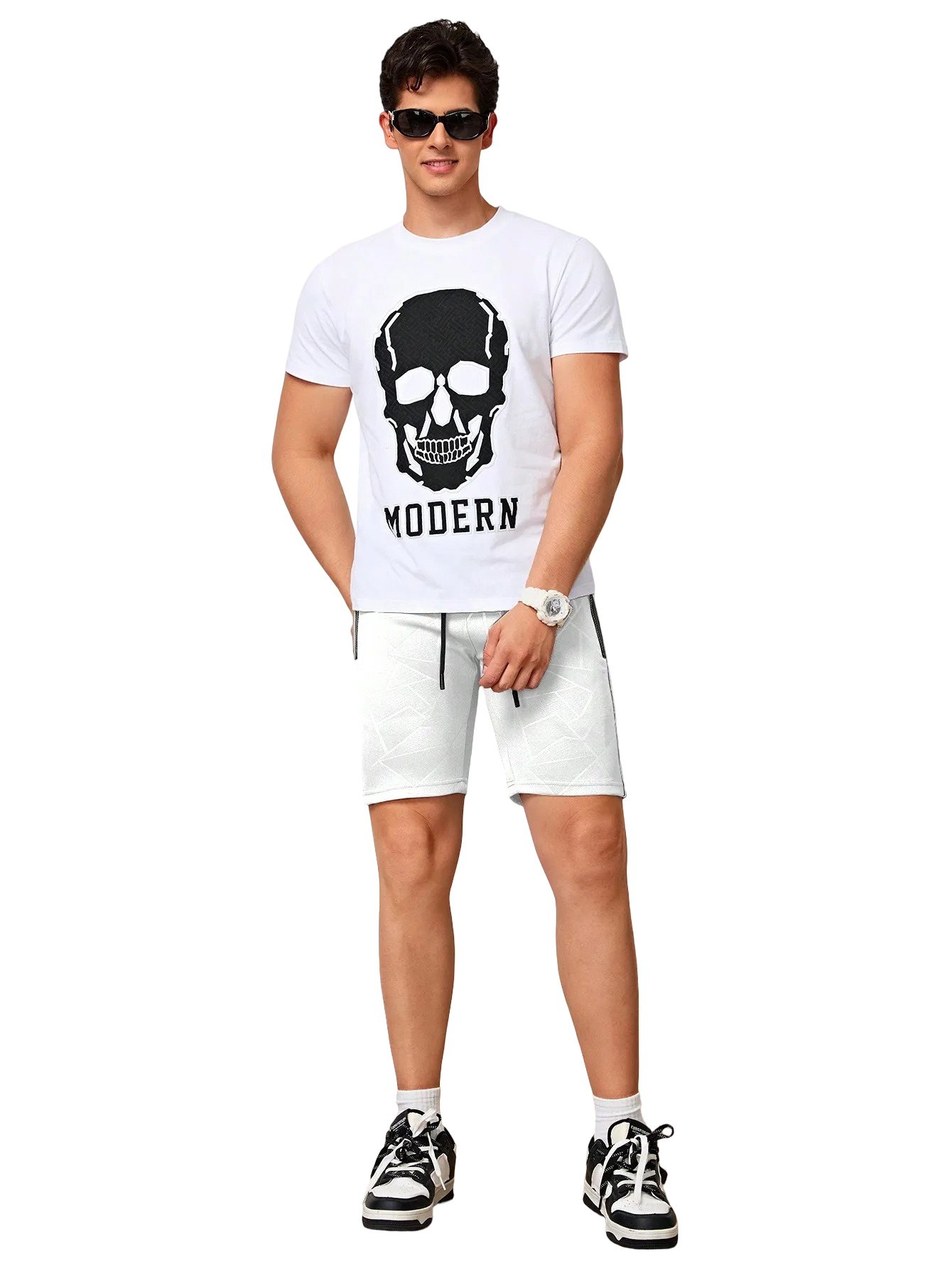 Shorts deportivos informales con bolsillo y cordón en la cintura