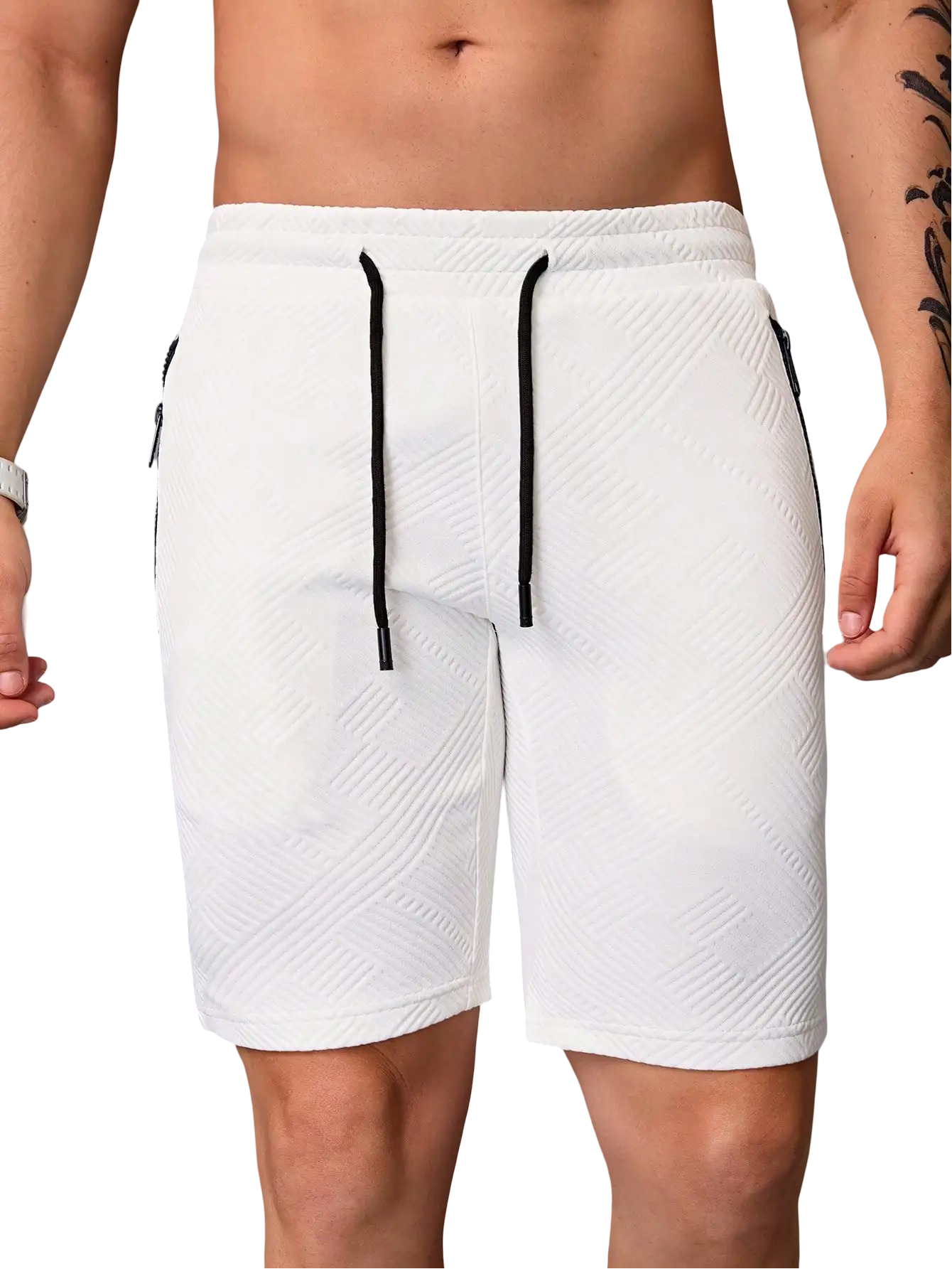 Shorts deportivos informales con bolsillo y cordón en la cintura