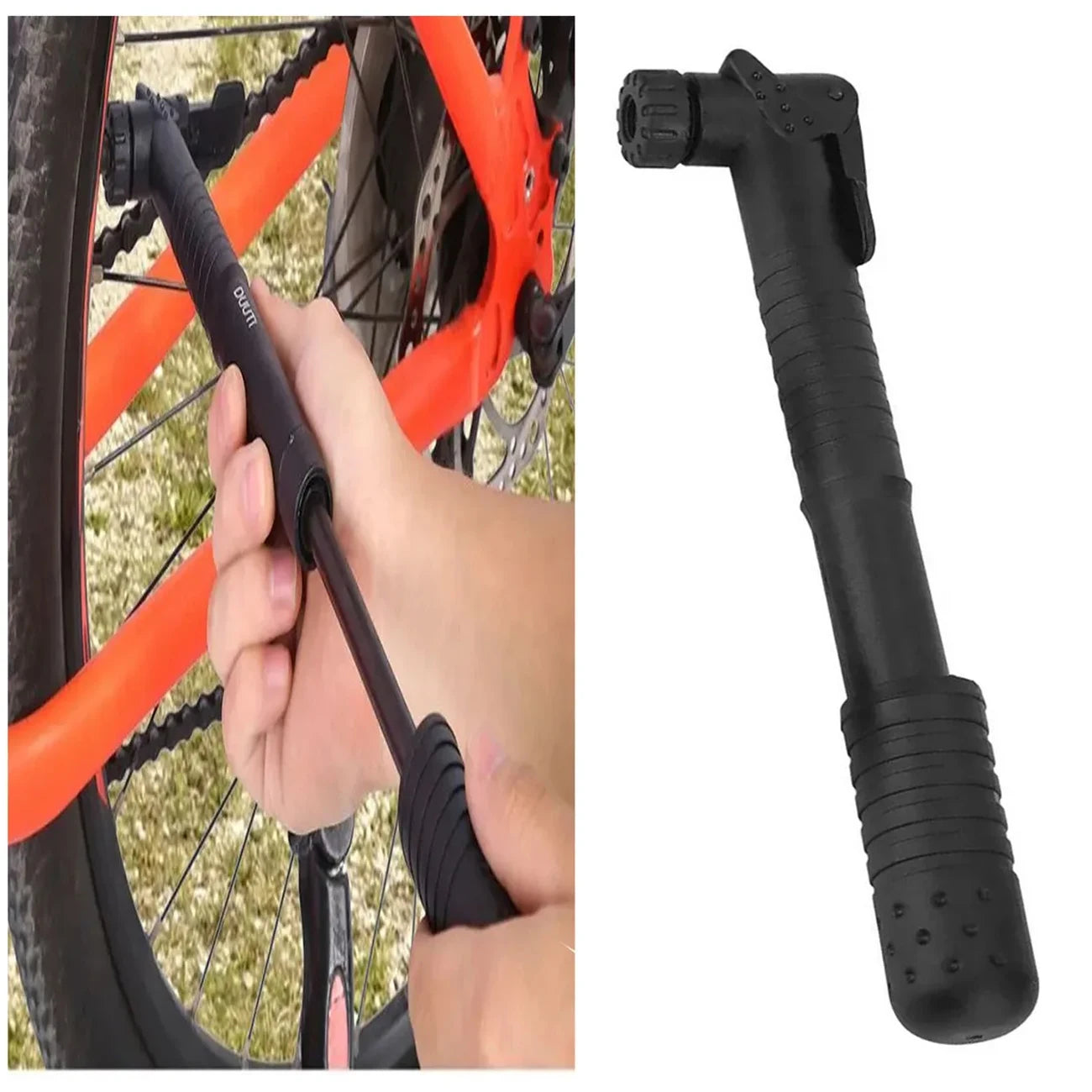 Portable Hand Pump for Bicycle Motorcycle Tires, Travel Pump with Mini Light