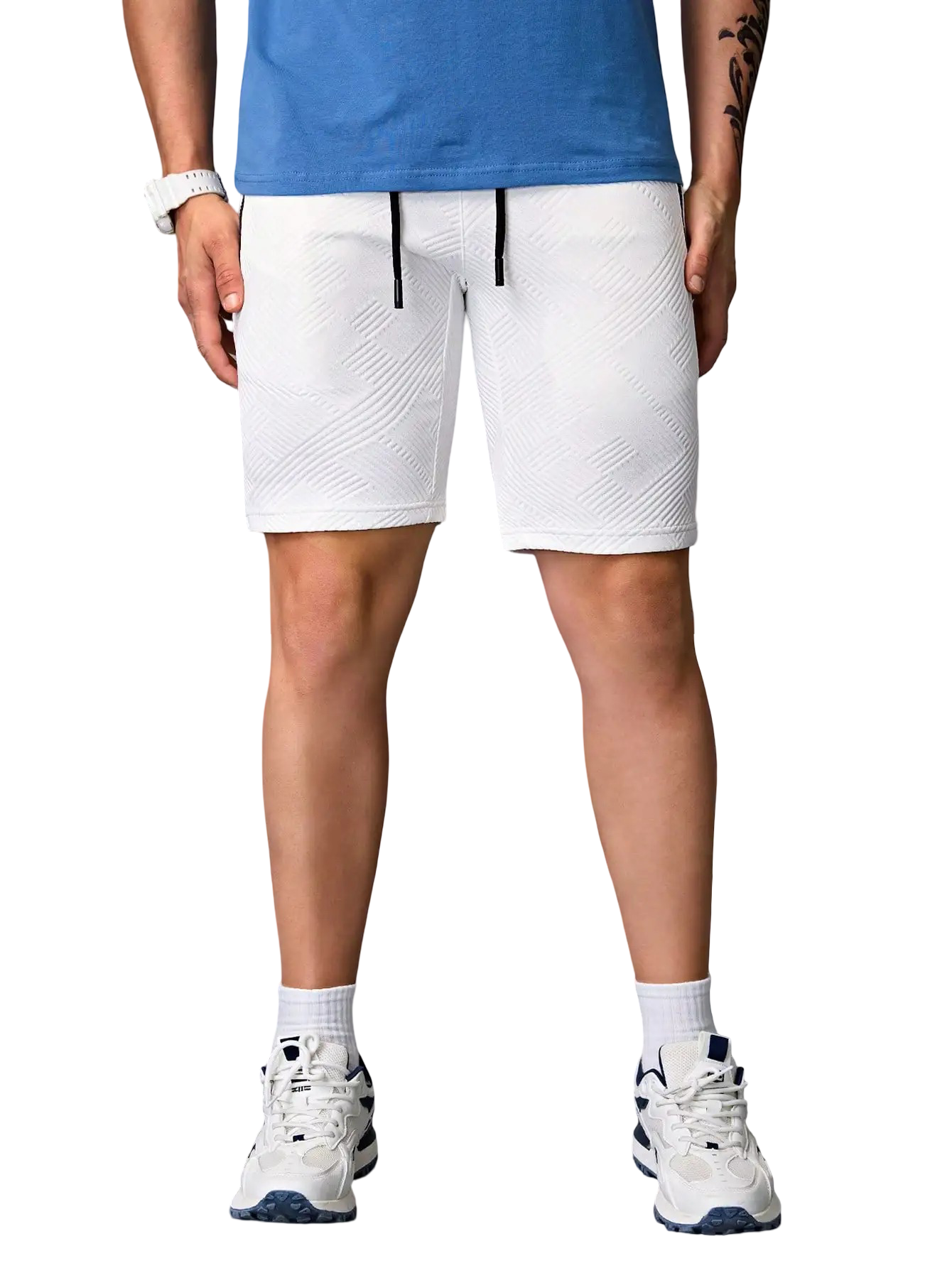 Shorts deportivos informales con bolsillo y cordón en la cintura