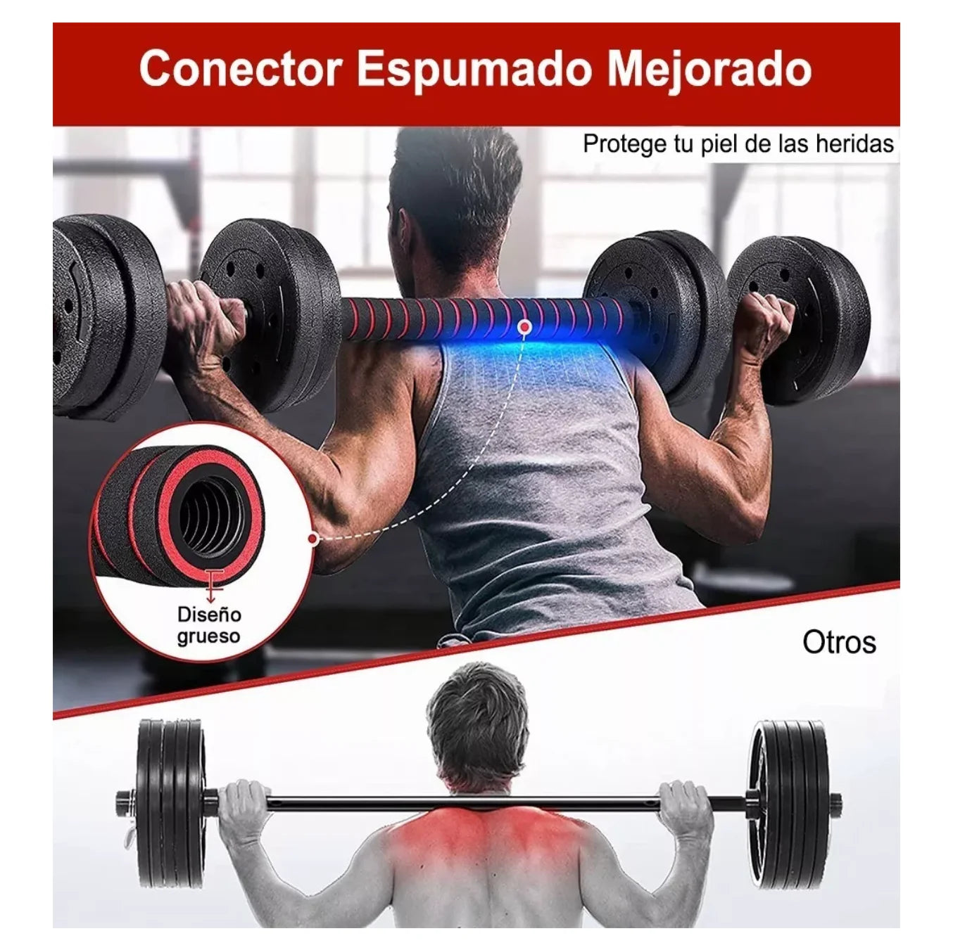 3 in 1 Adjustable Dumbbell and Straight Barbell Weights 15kg