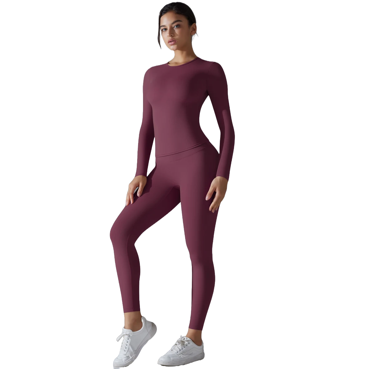 Conjunto deportivo de 2 piezas para mujer con control de abdomen leggings adelgazantes