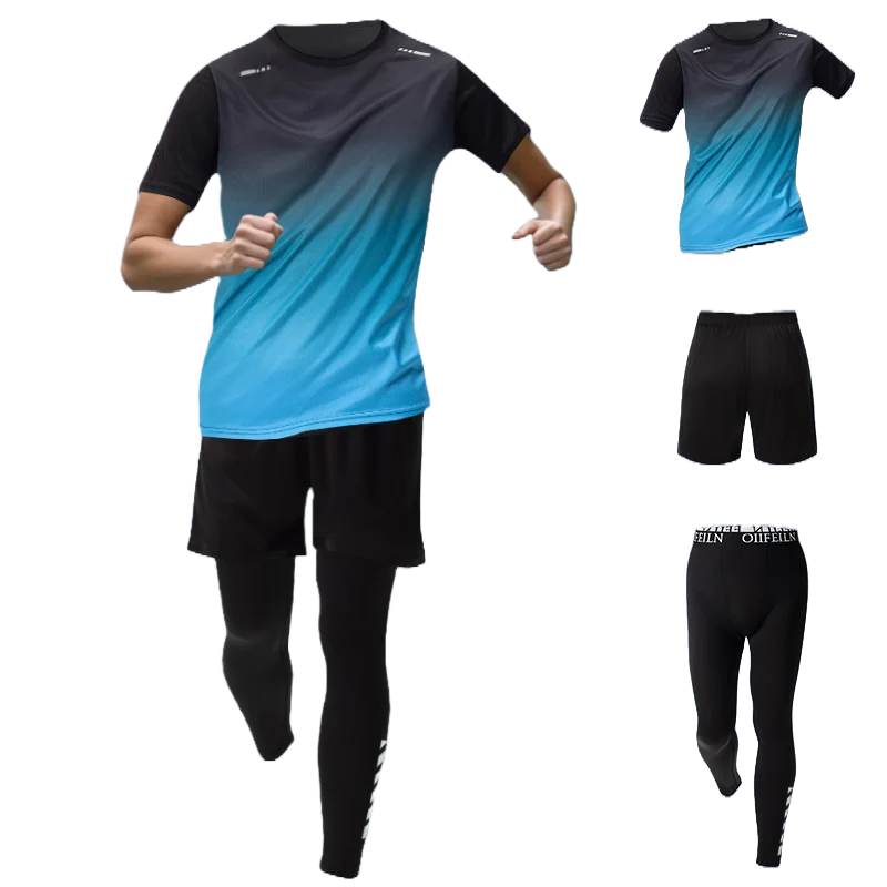 Conjunto deportivo de 3 piezas para hombre con protección solar